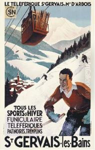 St.gervais-les-bains Oil Painting by Roger Broders