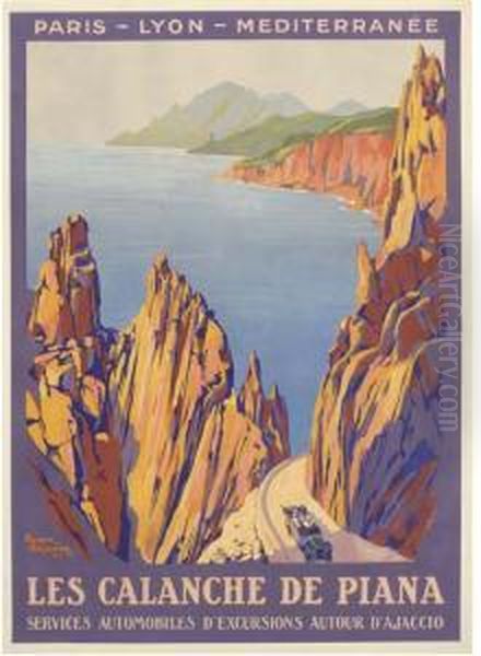 Les Calanche De Piana Oil Painting by Roger Broders