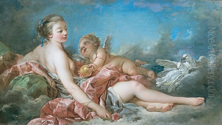 Venus and Cupid Oil Painting by Francois Boucher