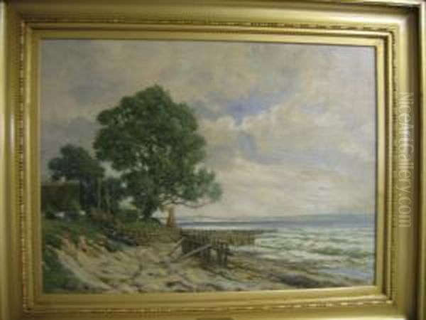 Coastal Landscape Oil Painting by Alfred K. Harald Broge