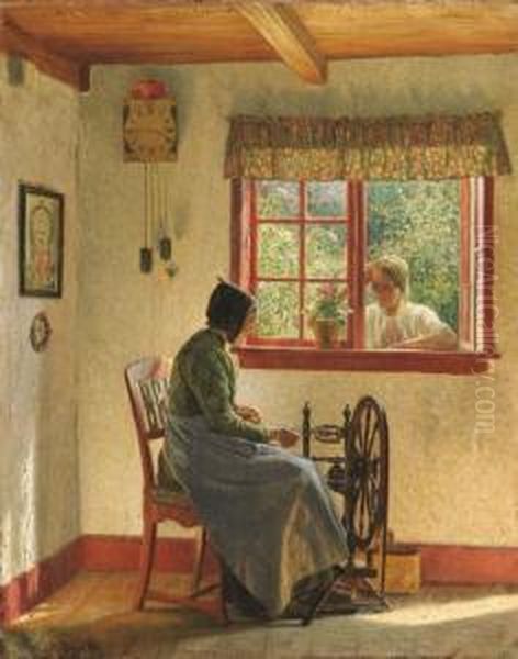 Donna All'arcolaio - 1914 Oil Painting by Alfred K. Harald Broge