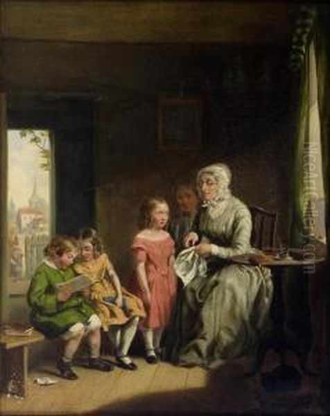 Oppitunti Oil Painting by Valentin Walter Bromley