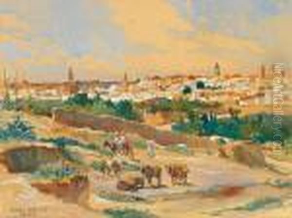 Vue De Meknes Oil Painting by Matteo Brondy