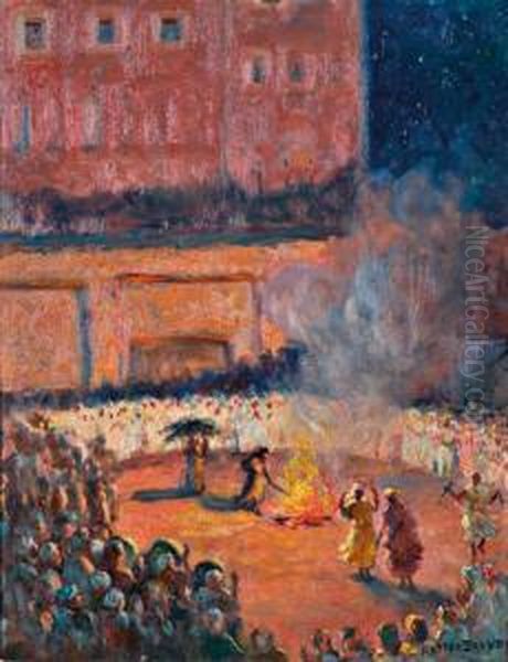 La Fete De La 'achoura Oil Painting by Matteo Brondy