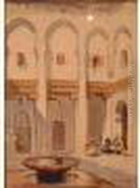 Fontaine A Meknes Oil Painting by Matteo Brondy