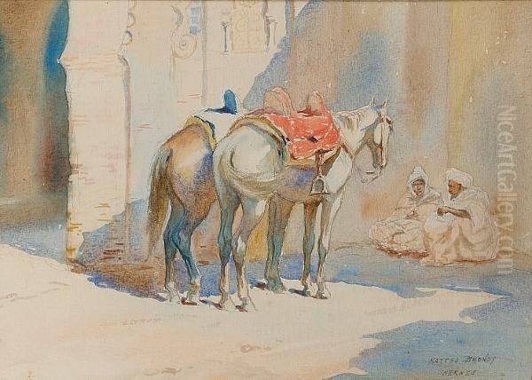 La Halte A Dar Chorfa, Meknes, Morocco Oil Painting by Matteo Brondy