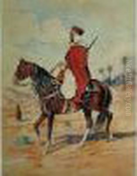 Cavalier Marocain Oil Painting by Matteo Brondy