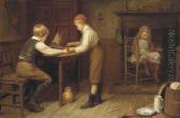 Playtime Oil Painting by Herry Brooker