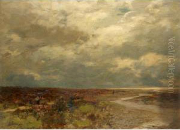 Moorland Landscape Oil Painting by Alexander Kellock Brown
