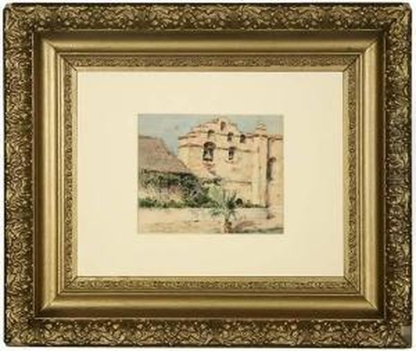 Mission San Gabriel Oil Painting by Benjamin Chambers Brown