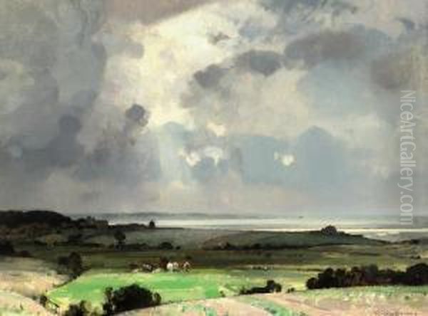 Suffolk Landscape Oil Painting by John Alfred Arnesby Brown