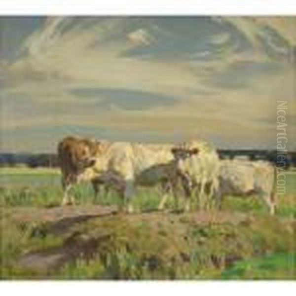 Cattle Resting Oil Painting by John Alfred Arnesby Brown