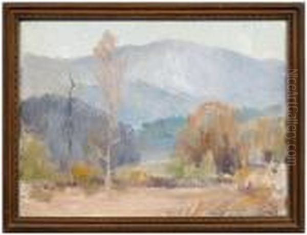 Landscape With Mountain Oil Painting by John Alfred Arnesby Brown