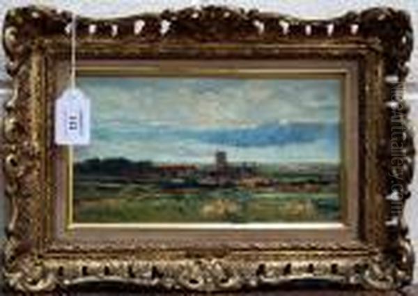 Morston Church, Blakeney, Norfolk Oil Painting by John Alfred Arnesby Brown