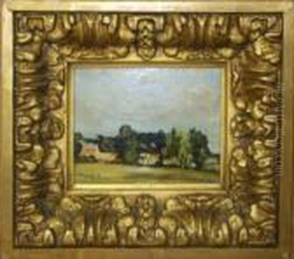 A Norfolk Landscape Oil Painting by John Alfred Arnesby Brown