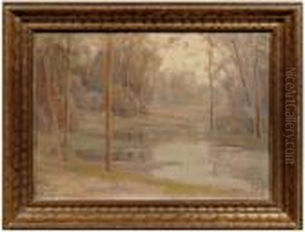 Autumn Woodland, Tryon, North Carolina Oil Painting by John Alfred Arnesby Brown
