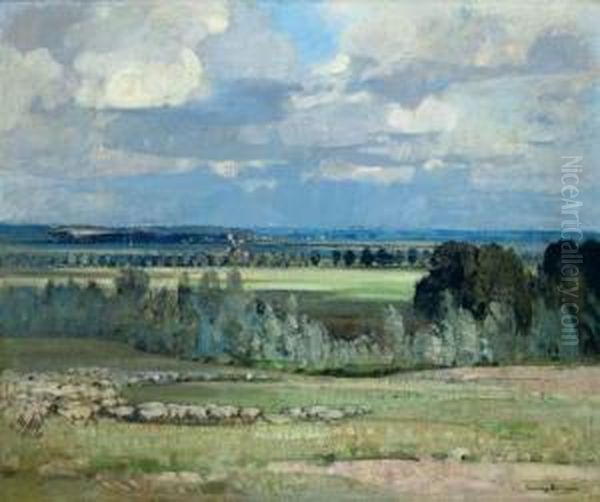 Near Acle, Norfolk Oil Painting by John Alfred Arnesby Brown