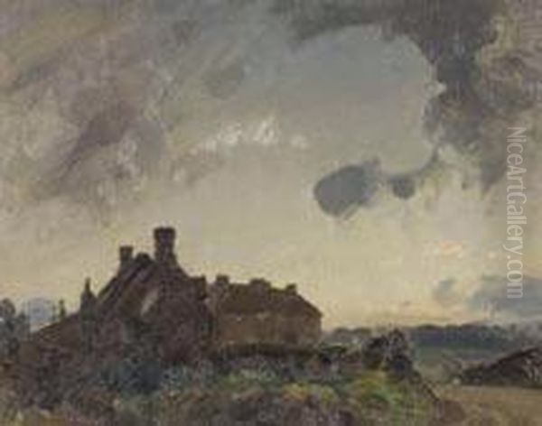 End Of The Village Road Oil Painting by John Alfred Arnesby Brown