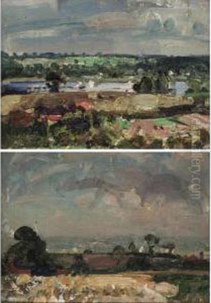 Haddiscoe; Surlingham Broad Oil Painting by John Alfred Arnesby Brown