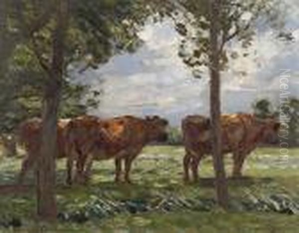 A Lazy Morning Oil Painting by John Alfred Arnesby Brown
