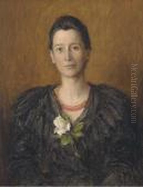 Mia - The Artist's Wife Oil Painting by John Alfred Arnesby Brown