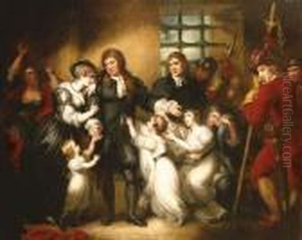 Lord William Russell With His Family Before His Execution Oil Painting by Mather Brown