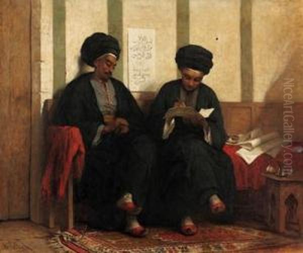 Un Poete; Les Coptes Dans La Haute Egypte Oil Painting by Henriette, Hon. R.I. Browne