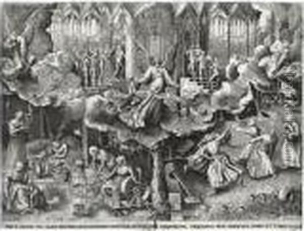 The Parable Of The Wise And 
Foolish Virgins (bast., Holl. 123; L. 39; O. 86; New Holl. 4) Oil Painting by Pieter III Brueghel