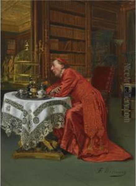 Un Eleve Recalcitrant Oil Painting by Francois Brunery