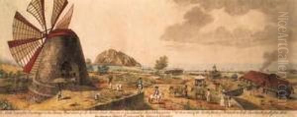 A North View Of The Buildings On
 The Sandy Point Estate Of Sirpatrick Blake Baronet In The Island Of 
Saint Christopher. Oil Painting by Agostino Brunias