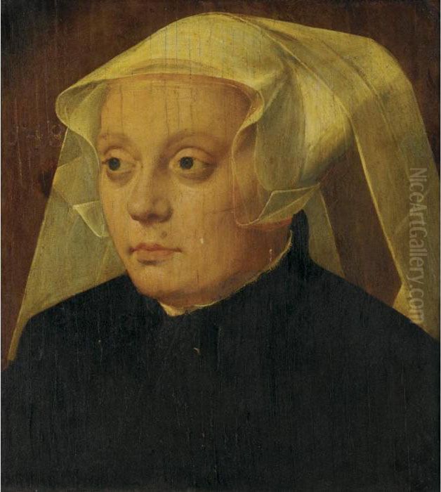 Portrait Of A Lady In White Headdress Oil Painting by Bartholomaeus, the Elder Bruyn
