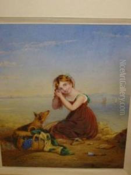 Seaside Playmates Oil Painting by Charles Frederick Buckley