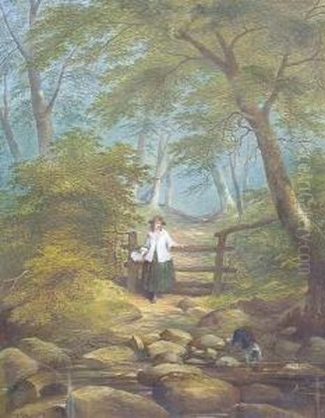 The Path Through The Wood Oil Painting by Charles Frederick Buckley