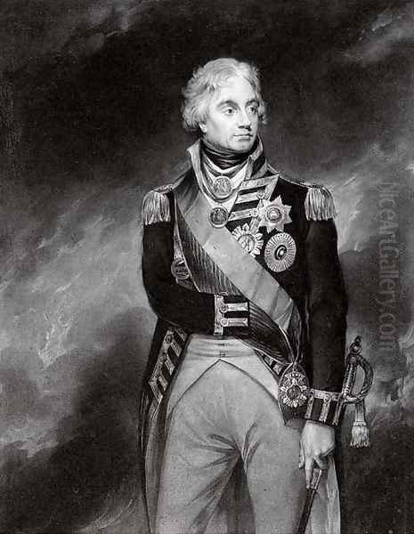 Viscount and Baron Nelson of the Nile, by Richard Earlom Oil Painting by Sir William Beechey