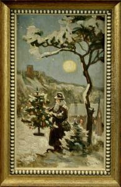 Weihnachten Oil Painting by Franz Bunke