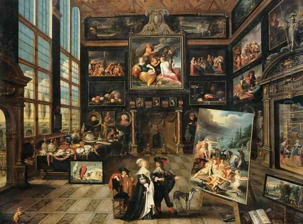 Interior of a Collector's Gallery of Paintings and Objets d'Art Oil Painting by Cornelis de Baellieur