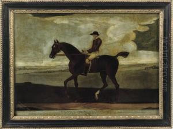 A George Ii 
Mezzotint-under-glass Entitled 'aaron Lamego Esq. Chesnut Horse, Little 
Driver, Going To Start' Oil Painting by Thomas Burford