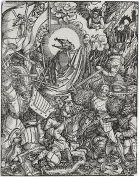 The Battle Of St. Ulrich (hollstein 260) Oil Painting by Hans Burgkmair the elder