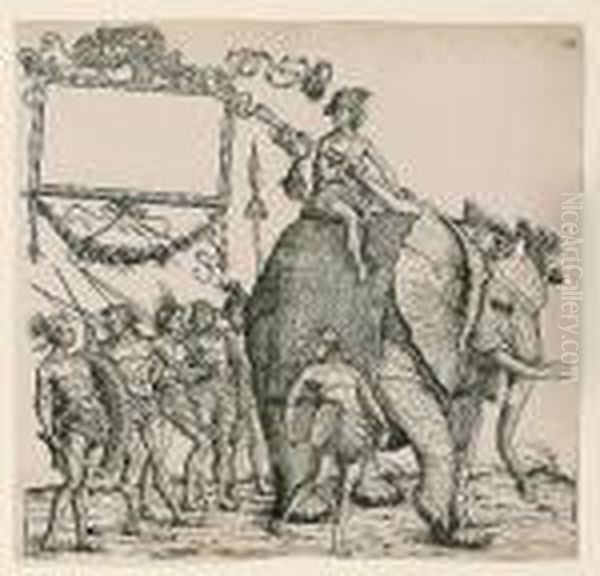 The Triumphal Procession Of Emperor Maximilian I Oil Painting by Hans Burgkmair the elder