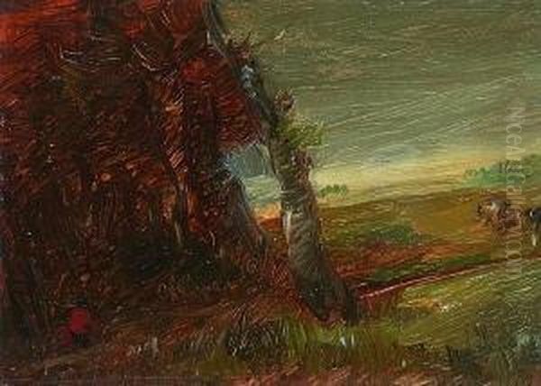 Herbstliche
 Waldrandlandschaft Oil Painting by Wilhelm Busch