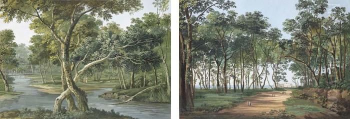 Paesaggio Mediterraneo Con Un Sentiero Boschivo Con Edificio Sul Mare Oil Painting by Jan Frans Van Bloemen (Orizzonte)