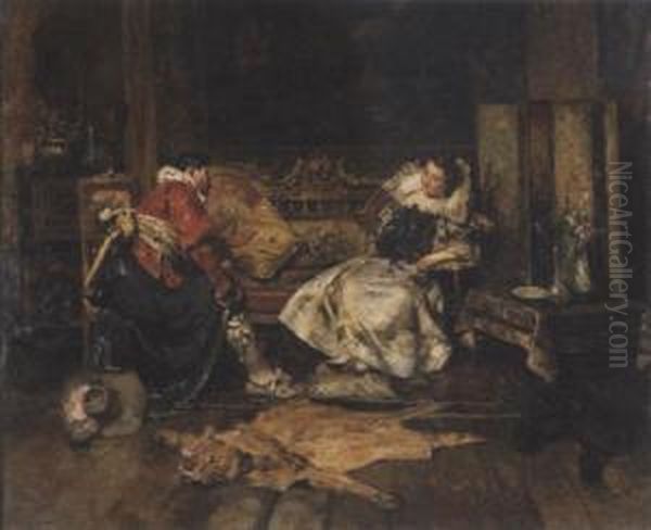 Proposal Oil Painting by Maximo Juderias Caballero