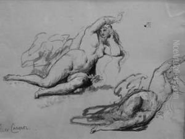 Deux Nus Oil Painting by Alexandre Cabanel