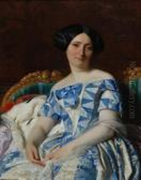 Ritratto Di Signora Su Un Divano Oil Painting by Alexandre Cabanel