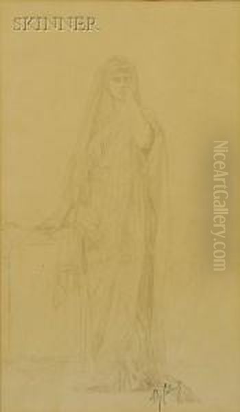 Sketch Of A Neoclassical Maiden Oil Painting by Alexandre Cabanel