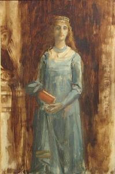 A Study Of A Standing Female Figure Oil Painting by Alexandre Cabanel