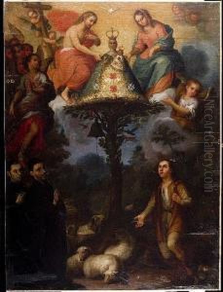 O Mexicano. Aparicion De La 
Virgen De Ocotlan. Firmado Y Fechado 1743. Oleo Sobre Lienzo. 102 X 76 
Cm Oil Painting by Miguel Cabrera