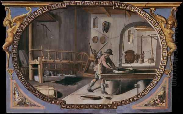 Preparation of Gunpowder Oil Painting by Lodovico Buti