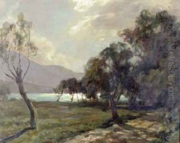 Saint Alban De Montbel (savoie)
 Le Lac Oil Painting by Francois Charles Cachoud