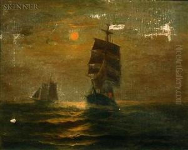 Moonlit Sail Oil Painting by Charles Drew Cahoon